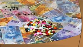  Presentation with tablets wood table tablet white - Slide deck having money heal - tablets and swiss franc background and a  colored foreground