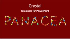  Presentation with pills - Amazing theme having money heal - word panacea made with pills backdrop and a black colored foreground