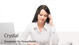  Presentation with working - Slide deck featuring money heal - young and attractive business woman background and a  colored foreground