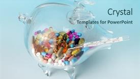  Presentation with pills money - PPT theme with canyon in the judean desert on the west bank sunrise background and a coral colored foreground