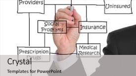  Presentation with health care - PPT layouts having money healthcare - male executive drawing a health background and a light gray colored foreground