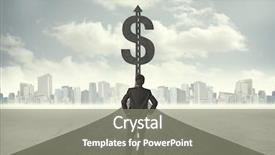  Presentation with highway road sign - Presentation theme having money highway - business man on road heading background and a gray colored foreground