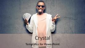  Presentation with banking bank vault door - Beautiful slide deck featuring money hole - african man holding dollar bank backdrop and a lemonade colored foreground