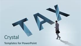  Presentation with tax - Slides enhanced with money hole - businessman in tax financial background and a  colored foreground