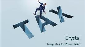  Presentation with tax - Colorful theme enhanced with money hole - businessman in tax financial backdrop and a  colored foreground
