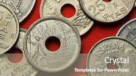  Presentation with windmill - Theme featuring money hole - coins of spain don quijote background and a gray colored foreground