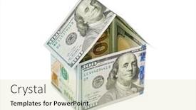  Presentation with white house - Audience pleasing PPT theme consisting of money-house-isolated-on-white backdrop and a soft green colored foreground