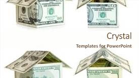  Presentation with white house - PPT theme enhanced with money house on white background background and a  colored foreground