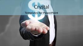  Presentation with money - Presentation theme featuring money icon in hand money background and a light blue colored foreground