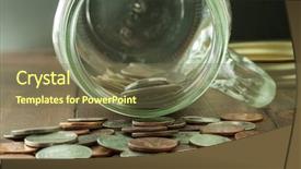  Presentation with bonus - PPT theme having money in glass jar background and a tawny brown colored foreground
