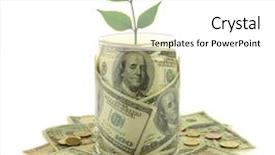  Presentation with plant - PPT layouts enhanced with money-in-glass-jar background and a  colored foreground