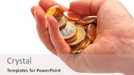  Presentation with money - Theme featuring money-in-hand-on-white background and a soft green colored foreground