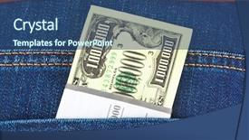  Presentation with jeans - Audience pleasing presentation theme consisting of money-in-jeans-pocket-shopping backdrop and a ocean colored foreground