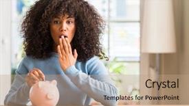  Presentation with elementary school african american female career - Cool new slides with money in piggy bank cover backdrop and a  colored foreground