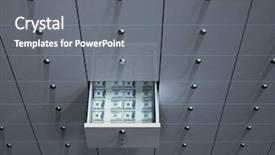  Presentation with deposit - Audience pleasing PPT theme consisting of money in safety deposit backdrop and a gray colored foreground
