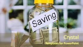  Presentation with bank - Colorful slide set enhanced with money in the bank backdrop and a coral colored foreground