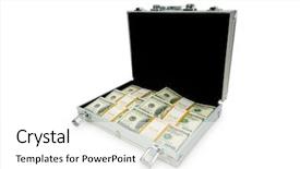  Presentation with case - Theme with money in the case isolated background and a white colored foreground