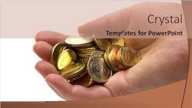  Presentation with money - Amazing presentation theme having money-in-the-hand backdrop and a coral colored foreground