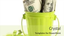  Presentation with money - Cool new PPT layouts with money in trash can isolated backdrop and a yellow colored foreground