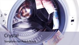  Presentation with machine - Beautiful PPT theme featuring money in washing machine close backdrop and a light blue colored foreground