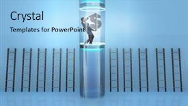  Presentation with promotion - Colorful slides enhanced with money inequality - businessman getting promotion in financial backdrop and a  colored foreground