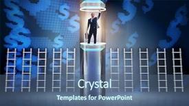  Presentation with promotion - Cool new theme with money inequality - businessman getting promotion in financial backdrop and a  colored foreground