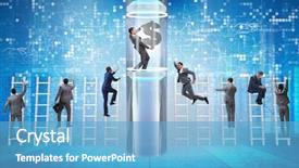  Presentation with promotion - Presentation theme enhanced with money inequality - businessman getting promotion in financial background and a  colored foreground