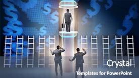  Presentation with promotion - Cool new slides with money inequality - businessman getting promotion in financial backdrop and a  colored foreground