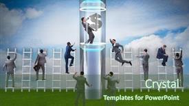  Presentation with promotion - PPT layouts consisting of money inequality - businessman getting promotion in financial background and a  colored foreground