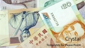  Presentation with banknotes - Amazing PPT layouts having money international business - close up banknotes of asian backdrop and a soft green colored foreground
