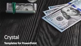  Presentation with roman columns money - Beautiful presentation theme featuring money isolated on a wooden backdrop and a dark gray colored foreground