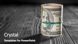  Presentation with money - Cool new presentation theme with money isolated on a wooden backdrop and a dark gray colored foreground