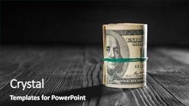  Presentation with chess money - PPT theme enhanced with money isolated on a wooden background and a dark gray colored foreground