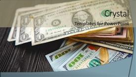  Presentation with chess money - Audience pleasing theme consisting of money isolated on a wooden backdrop and a coral colored foreground