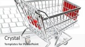  Presentation with e business and e commerce - Audience pleasing theme consisting of money key world - e-commerce backdrop and a white colored foreground