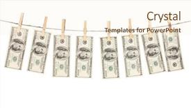  Presentation with bills - Slides featuring money laundry - alot of one hundred dollar background and a cream colored foreground