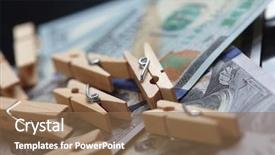  Presentation with us dollars - Beautiful slide deck featuring money laundry - clothespins with dollars backdrop and a violet colored foreground