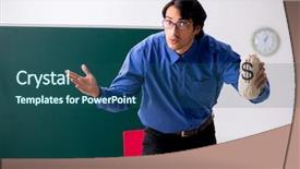  Presentation with teacher diversity - Slide set consisting of money lessons - young male teacher in front background and a  colored foreground