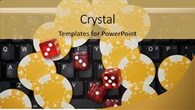  Presentation with loss - Beautiful PPT theme featuring money loss - casino chips and dices stacking backdrop and a yellow colored foreground