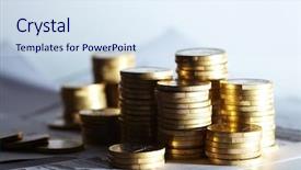  Presentation with money management - Theme having money management - business diagram on financial report background and a sky blue colored foreground