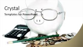  Presentation with retirement planning - Beautiful presentation theme featuring colored circles roll of adhesive tape isolated on white background backdrop and a soft green colored foreground