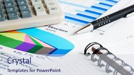  Presentation with stock market - Slides having money management - stock market graphs and charts background and a sky blue colored foreground