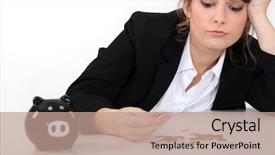  Presentation with money management - Amazing presentation design having money management - woman counting her pennies backdrop and a coral colored foreground