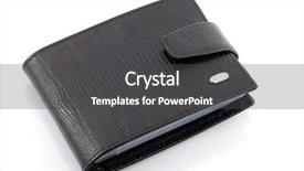  Presentation with leather - PPT theme consisting of money matters - leather wallet background and a dark gray colored foreground