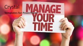  Presentation with time - Theme featuring money matters - manage your time placard background and a red colored foreground