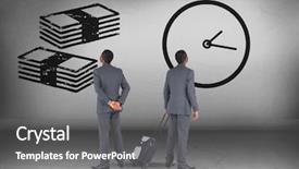  Presentation with money notes - Presentation having money notes and clock time background and a gray colored foreground