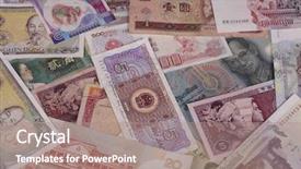  Presentation with philippine money - Colorful presentation enhanced with money of asia banknotes backdrop and a coral colored foreground