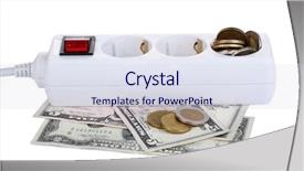  Presentation with electricity - Audience pleasing presentation design consisting of money on electricity backdrop and a sky blue colored foreground