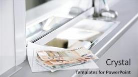  Presentation with volcano and erthcuake surface - Cool new theme with money on surface near cash backdrop and a light gray colored foreground