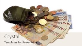  Presentation with money - Beautiful slide set featuring money-on-white-background backdrop and a coral colored foreground